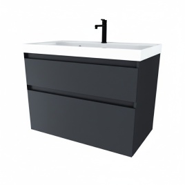 Тумба Подвесная Amica "КУБА" 2 Ящика Графит